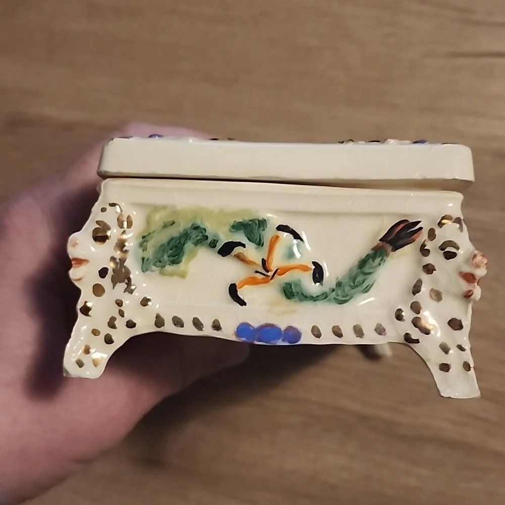 Ceramic jewelry Trinket container